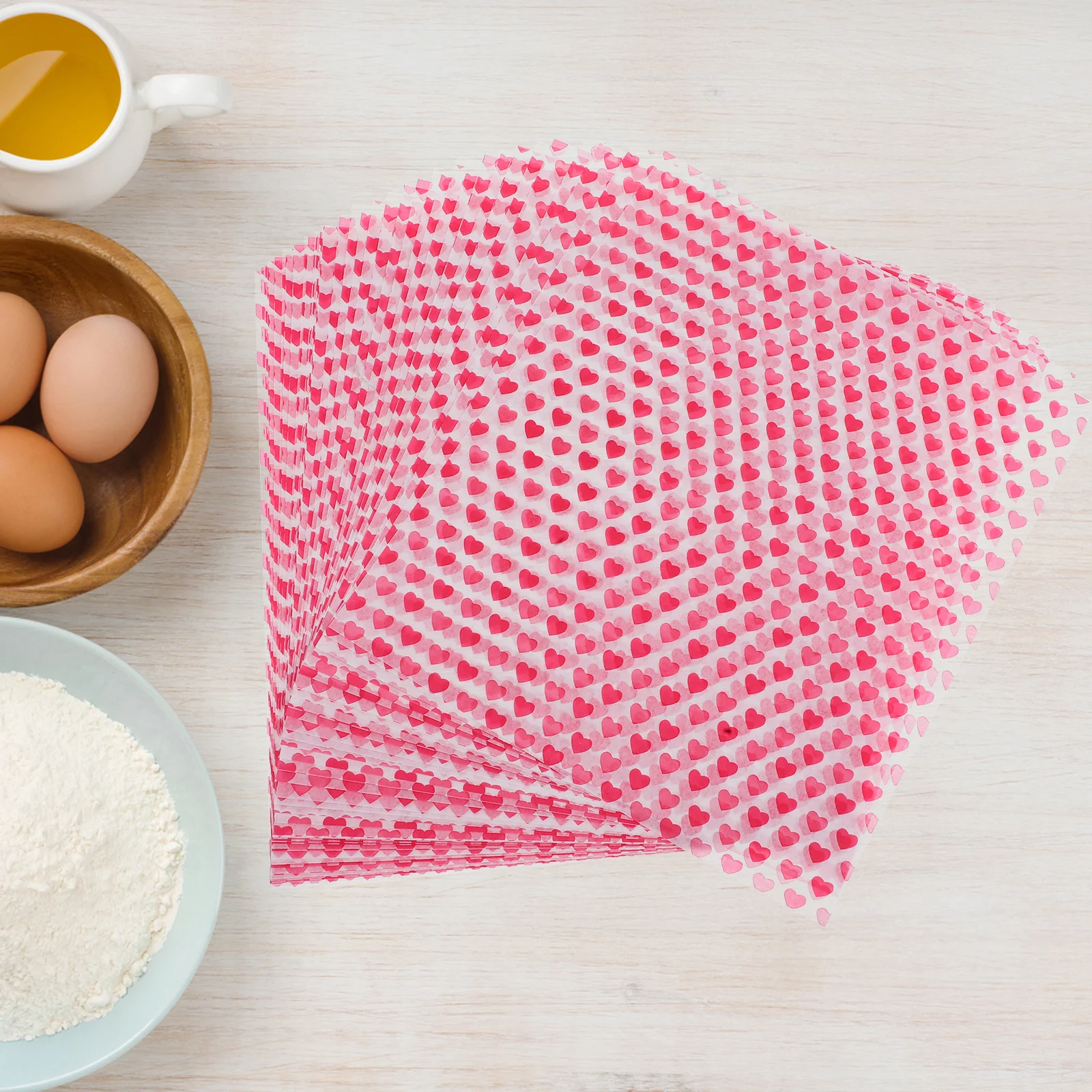 

50pcs Heart Baking Sheets Oil Proof Greaseproof For Cake Wrapping Food Packaging Pastry Sheets Baking Paper For Oven Disposable