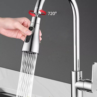Pull Out Kitchen Faucet Nozzle 3 Function Sprayer 2 Styles Modern Durable Stainless Steel Kitchen Sink Spray Head Replacement