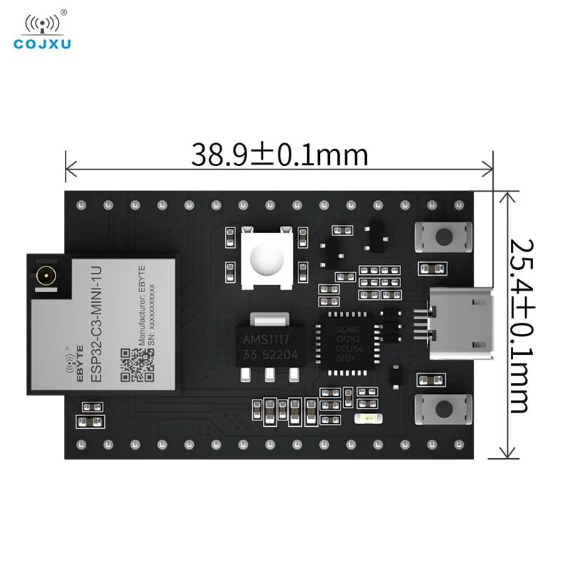 ESP32-C3 Testbord 2,4 ~ 2,5 GHz COJXU ESP32-C3-MINI-1U-TB USB-interface Ondersteuning IEEE802.11b/g/n