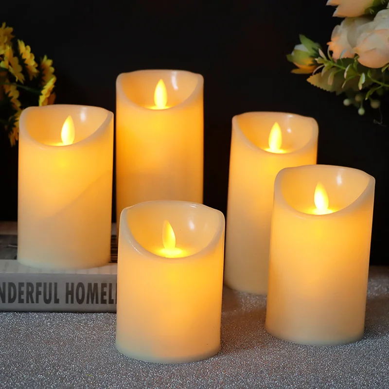 LED Electric Candle Lamp Swing Flameless Candles Battery Powered Candles for Wedding Decor Birthday Party Supplies  ﻿