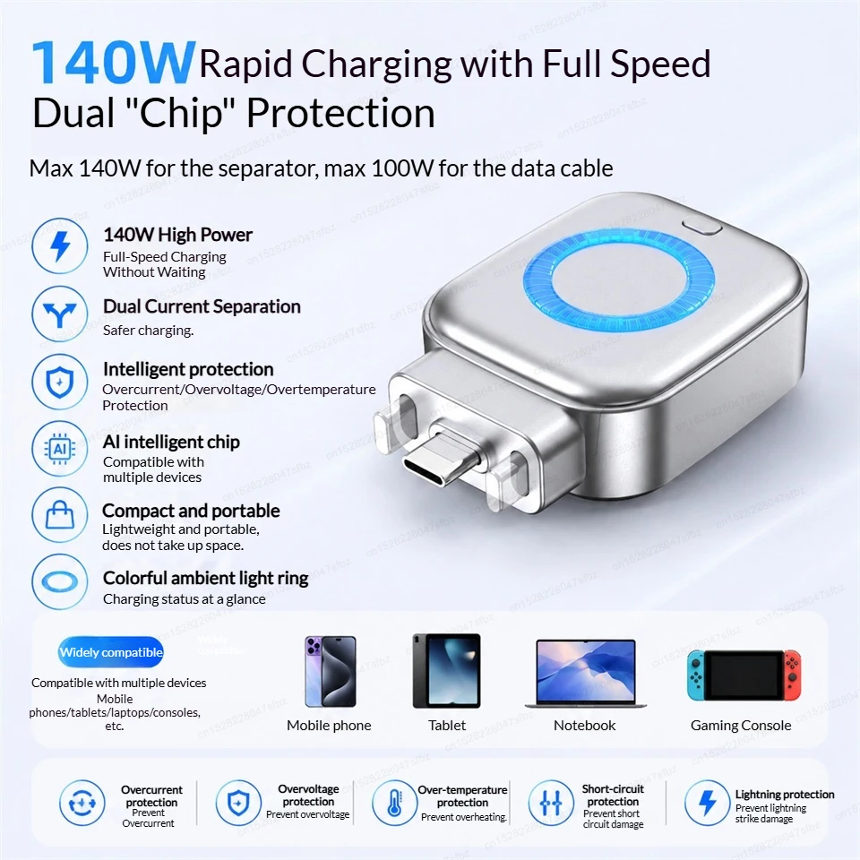 

Auto Power Cutoff Charge Separator Intelligent Temperature Control Type-c interface Full Charge Disconnect Protector Safe X01