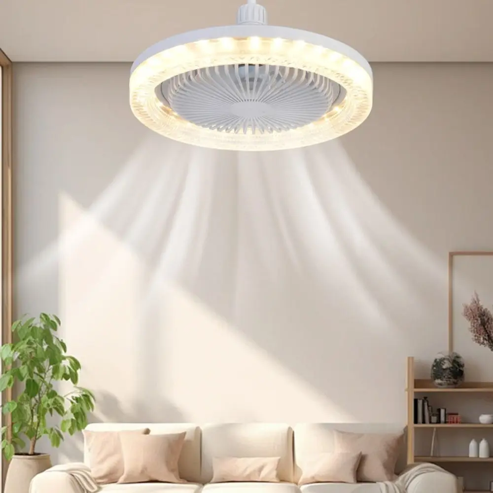 

E27 Screw LED Fan Light 2-in-1 3 Light Mode Ceiling Fan Lamp with Remote Control Three-speed Mode LED Light Ceiling Fan