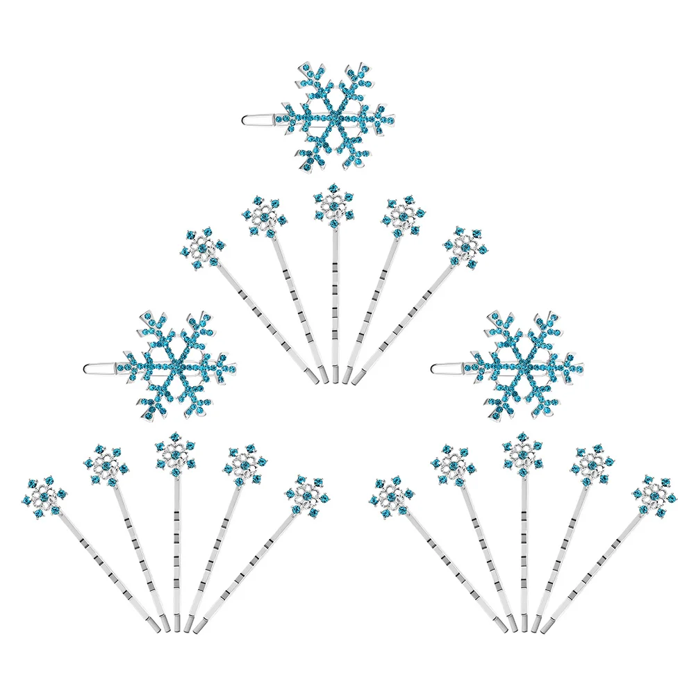 

18 Pcs Hairpin Baby Accessories Snowflake Hairpins Headdress Rhinestones Clips Alloy Barrettes Bride