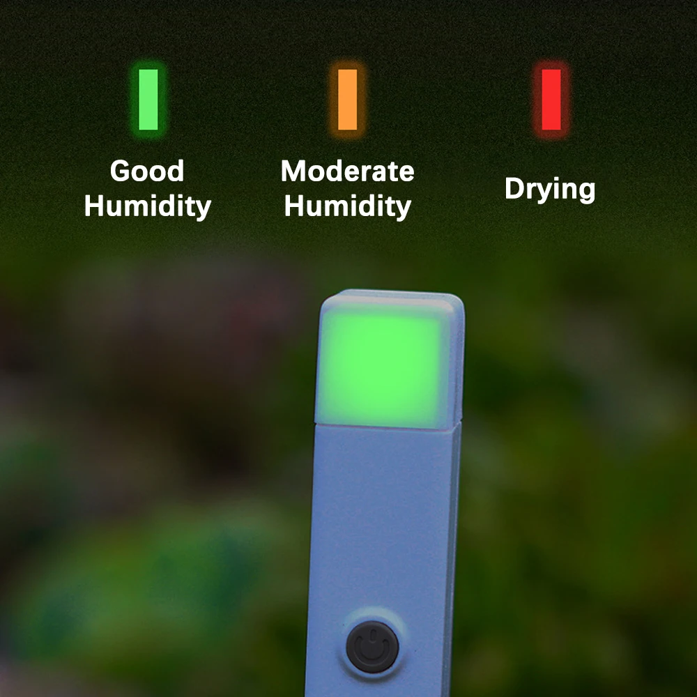 Nowy 1 szt. Tester roślin termometr higrometr 3 kolory wskaźnik świetlny przypomnienie o braku wody wilgoć gleby wewnątrz na zewnątrz Gre