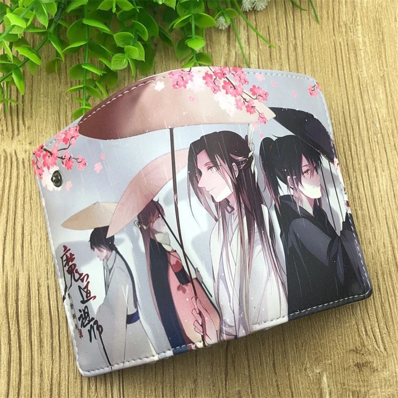 Mo dao zu shi carteira curta grandmaster do cultivo demoníaco mdzs cosplay bolsa de couro do plutônio com bolso de moeda com botão