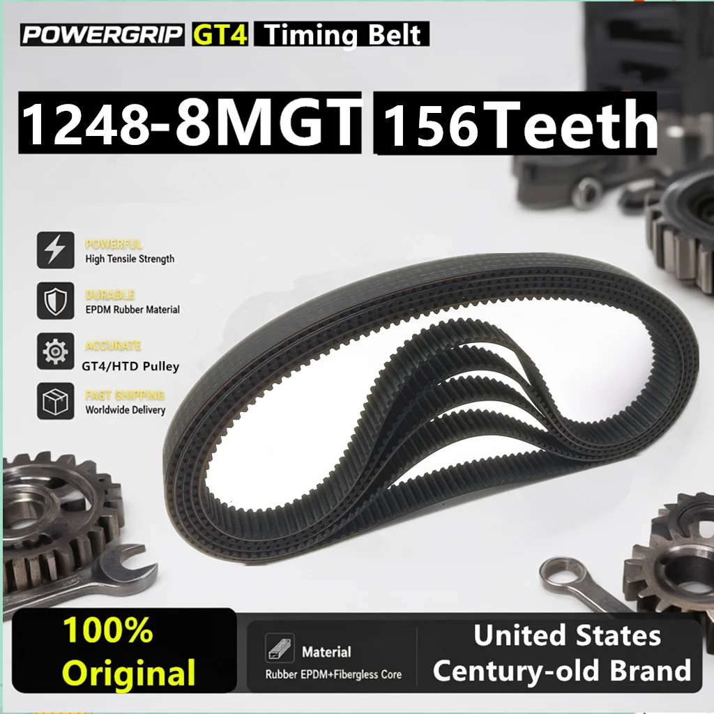 PowerGrip GT4 1248-8MGT 156 Teeth Arc Teeth Timing Belt 3D Printer CNC Machine Textile Machine Fan Belt Replacement for GT3/GT2