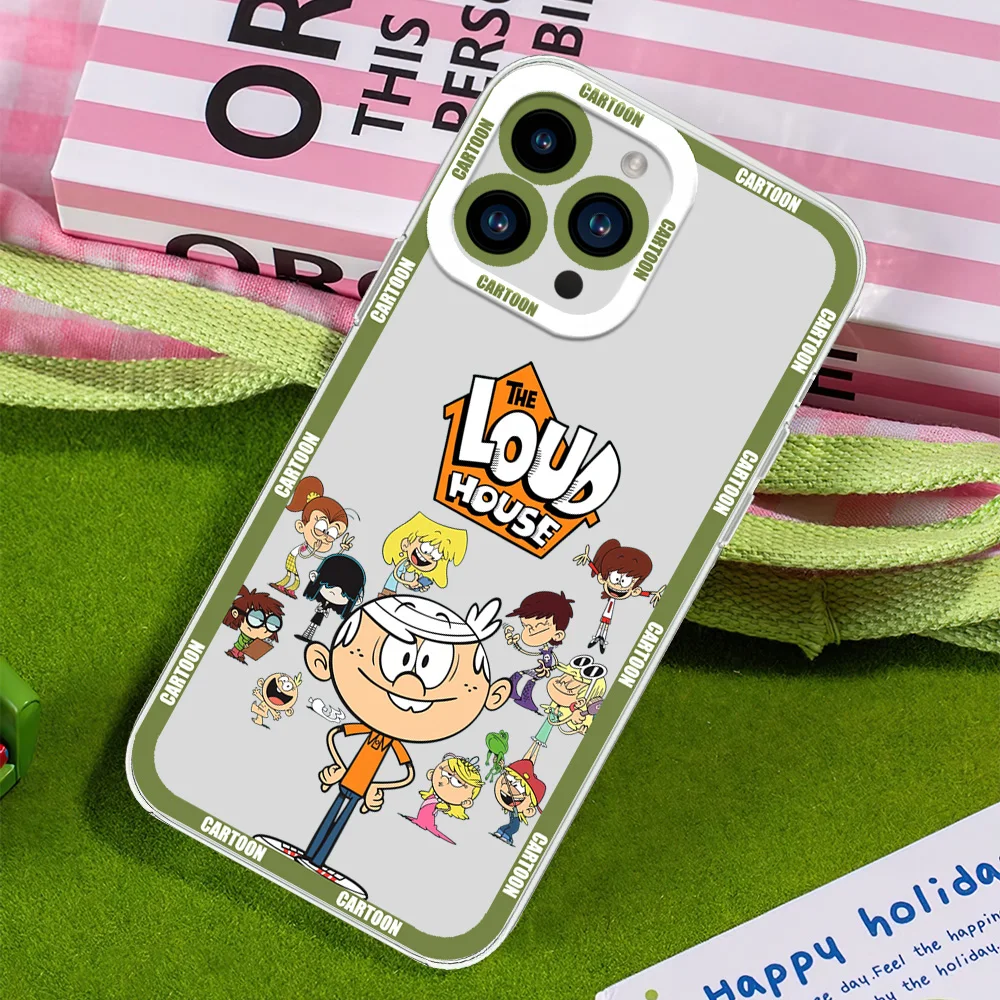 Cartoon The L-Loud Houses For iphone 11 12 13 14 15 16 Mini Plus Pro Max Transparent Shell