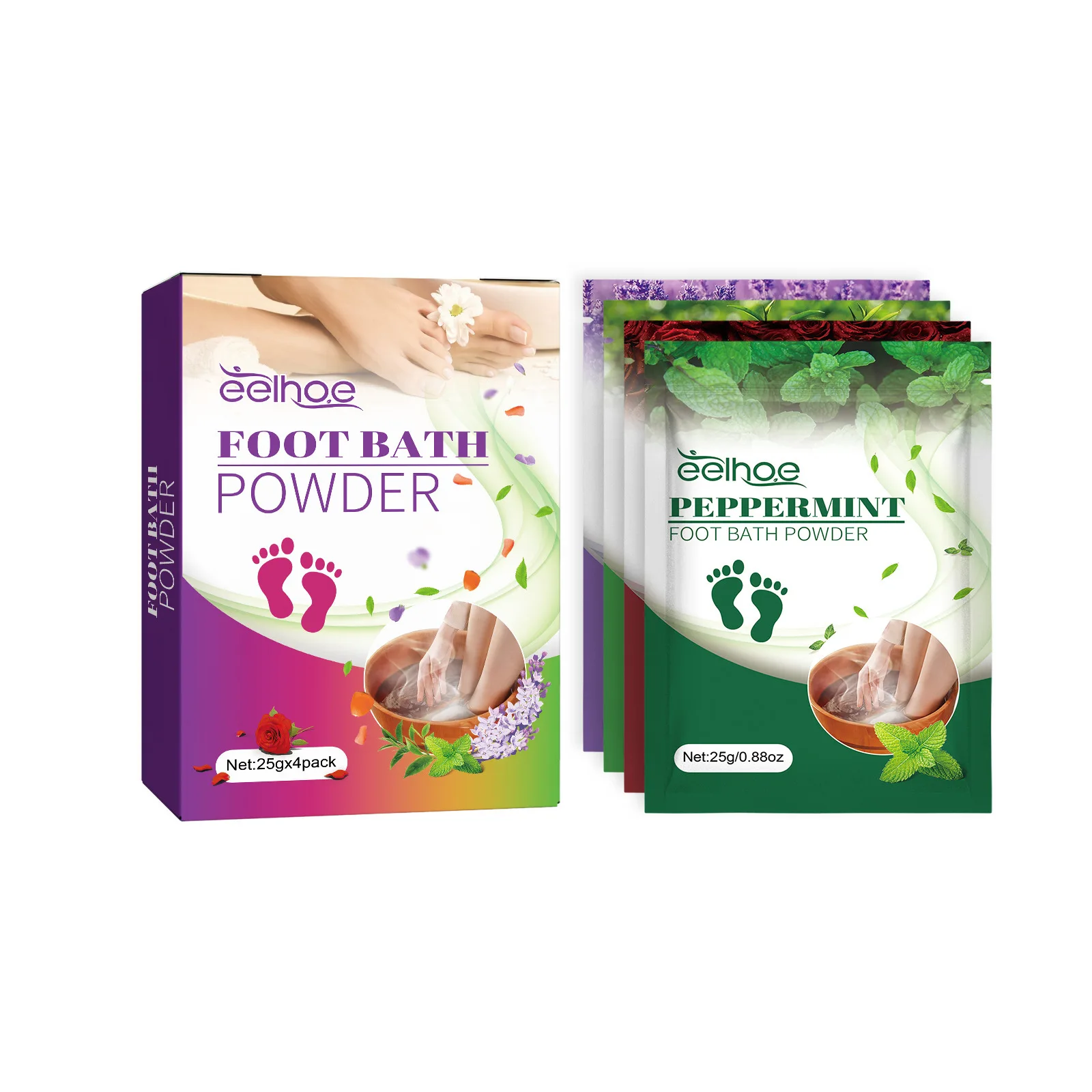 EELHOE Detox Foot Bath Powder Remove Toxin Dehumidification Relieve Leg Fatigue Swelling Body Slimming Shaper Foot Cleaning Soak