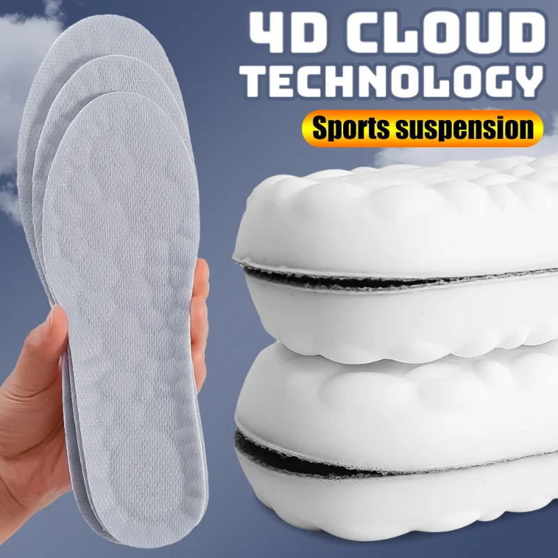 

4D High-elasticity Insoles Memory Foam Latex Sport Insole for Shoes Sole Cushion Running Breathable Deodorization Soft Shose Pad