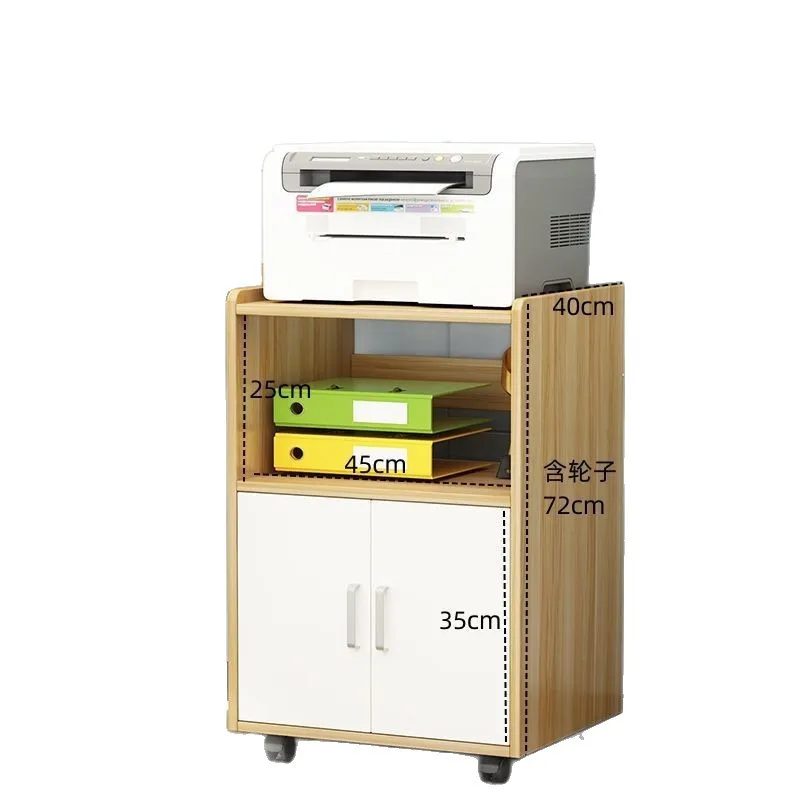 

Floor-to-ceiling solid wood removable office rack printer rack file cabinet multi-layer