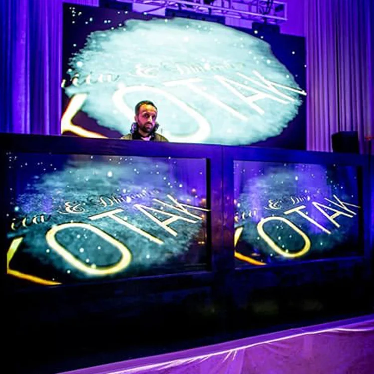Custom Wood Digital Dj Booth Facade 6 Display Screen for Night Club Stage