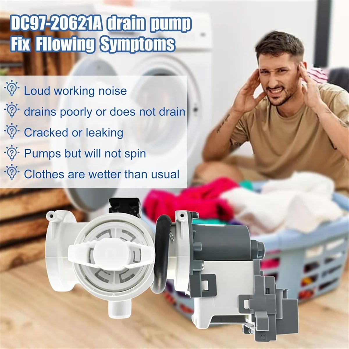 【ลดราคาตลอด 24 ชั่วโมง!】{DC97-20621A, DC97-17999N ชุดปั๊มระบายน้ําสําหรับเครื่องซักผ้า Samsung DC31-00187A, PX3516-01, AP6807020,PS12592830