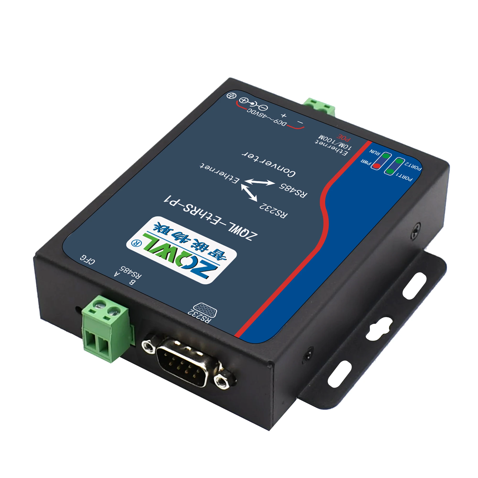 1 piece POE Serial Port Server/RS232 RS485 Serial Port to Ethernet Network to Serial Port/Modbus TCP