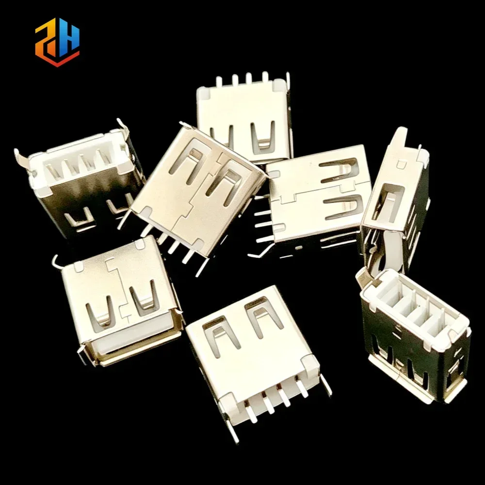 USB 2.0 AF Female Socket Vertical DIP Through Hole PCB Connector 180 Degree Straight 4P Solder Type For DIY Electronic Repair