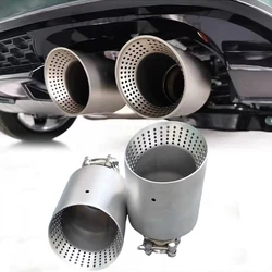 Genuine 1 PCS Matte 304 Stainless Steel Car Muffler Tip Exhaust Tip System Pipe Universal Exhaust Tip