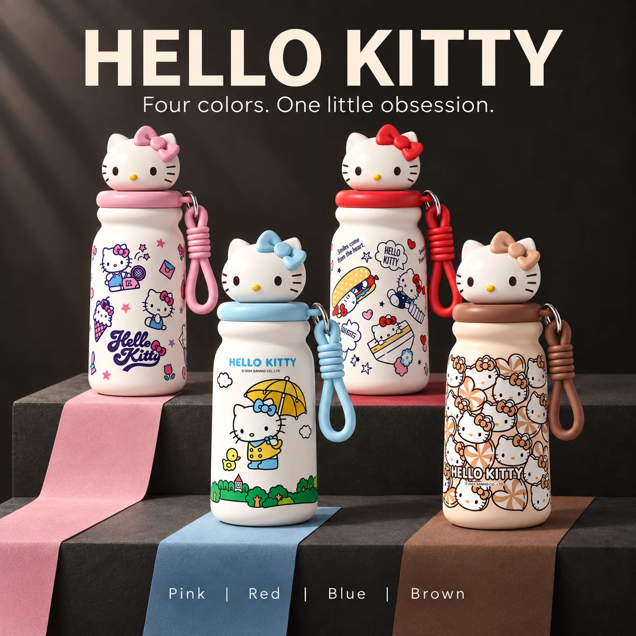 Sanrio Hello Kitty 440ml Insulated Water Bottle 316 Steel Travel Tumbler Portable Hot Cold Cup For Outdoor Sports Gym Office