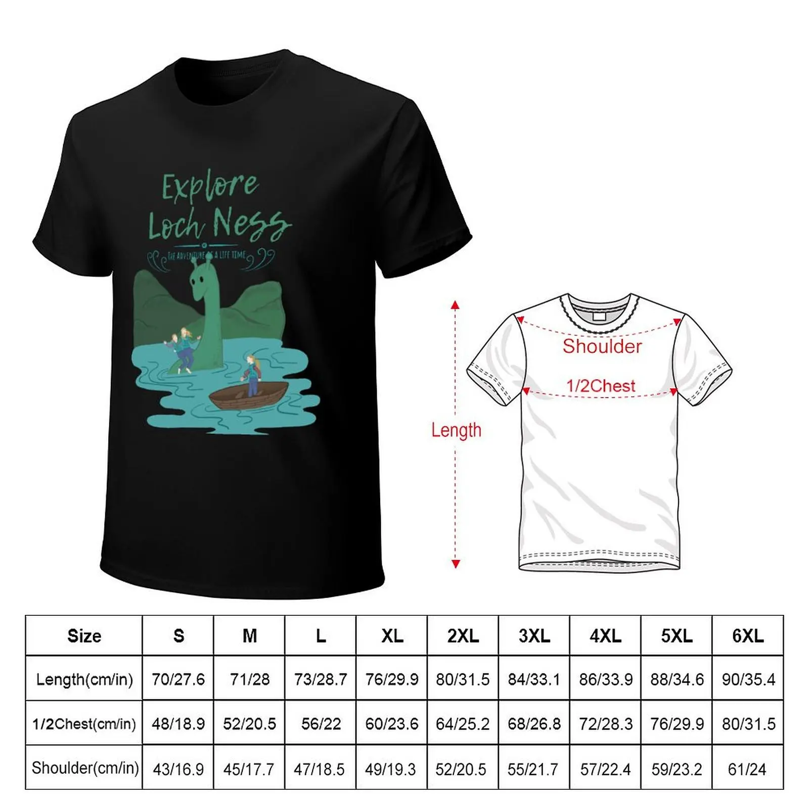 Explore Loch Ness T-Shirt Daily Work Short Sleeve Top
