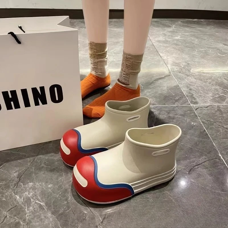 

Rain shoes women's fashion short rain boots thick-soled, lightweight waterproof glue shoes non-slip waterproof short boots