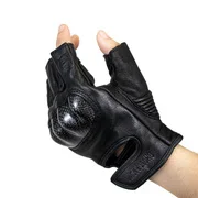 All Seasons Black Motorcycle Riding Gloves, Carbon Fiber Shockproof Palm Shells, Anti-slip Wear Resistant