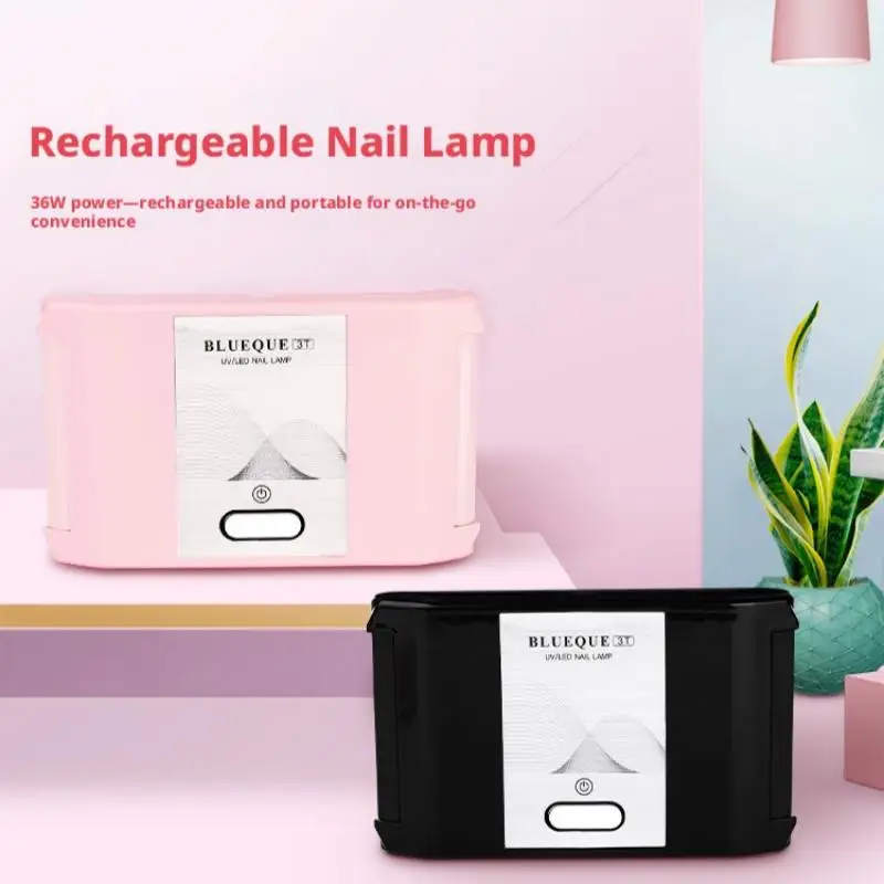 36w Nail Lamp Rechargeable Foldable Stand LED Portable Quick Drying Nail Phototherapy Machine Dual Light Source Uv Baking Lamp