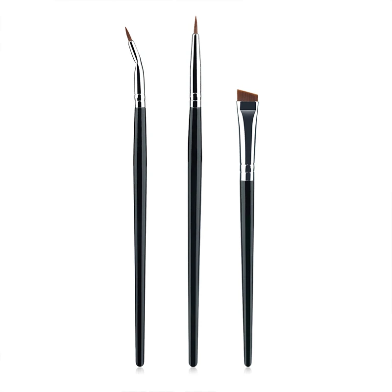Juego de pinceles delineadores de ojos doblados ultrafinos, 3 uds., detalle de maquillaje, desgarro de ojos, delineador fino, corrector, hoja angular, cepillo para cejas