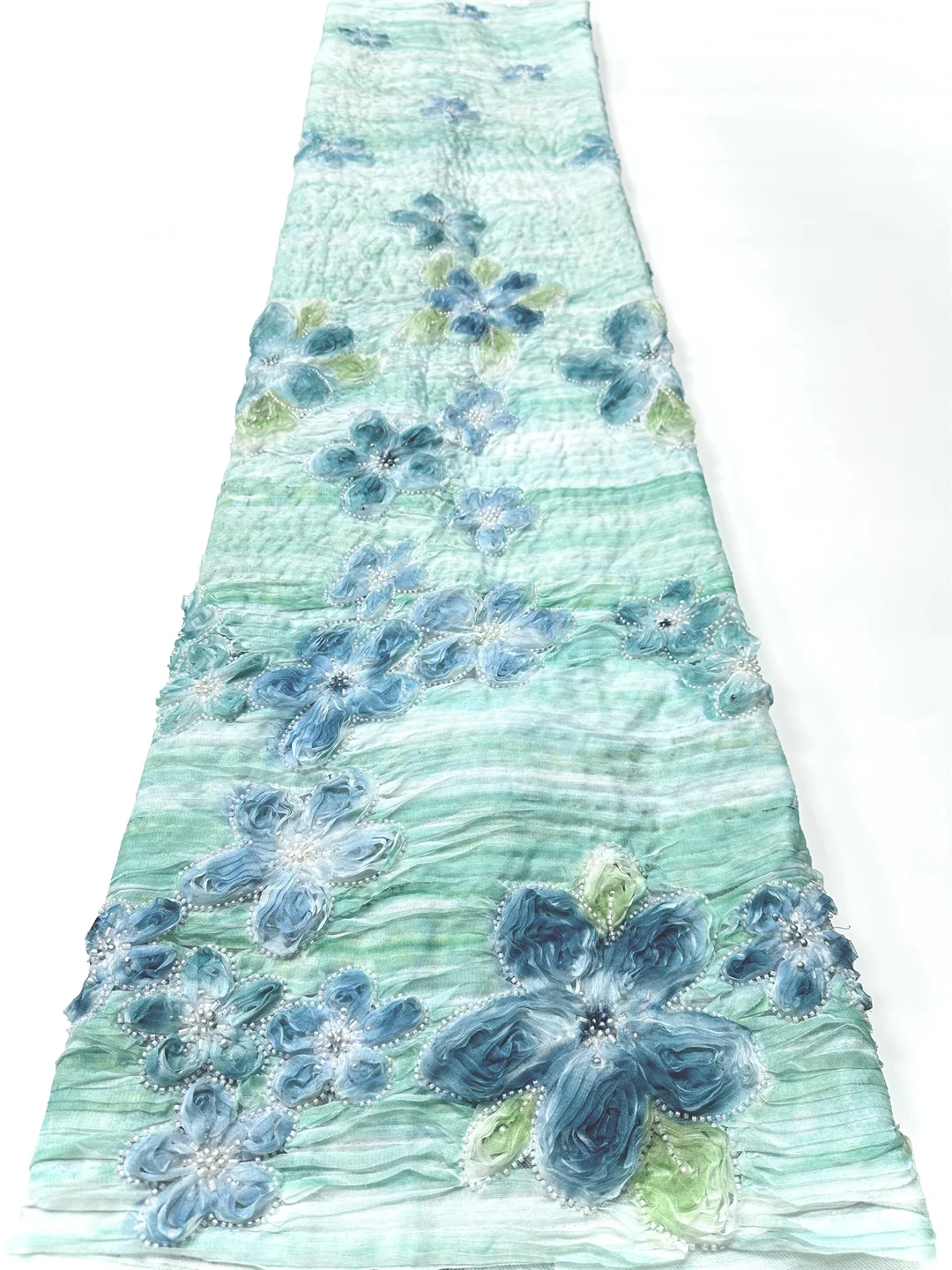 

Новейшая нигерийская 3d кружевная ткань 2026 5 ярдов, африканская кружевная ткань с блестками, тюль с бисером, вышитая ткань для шитья свадебного платья