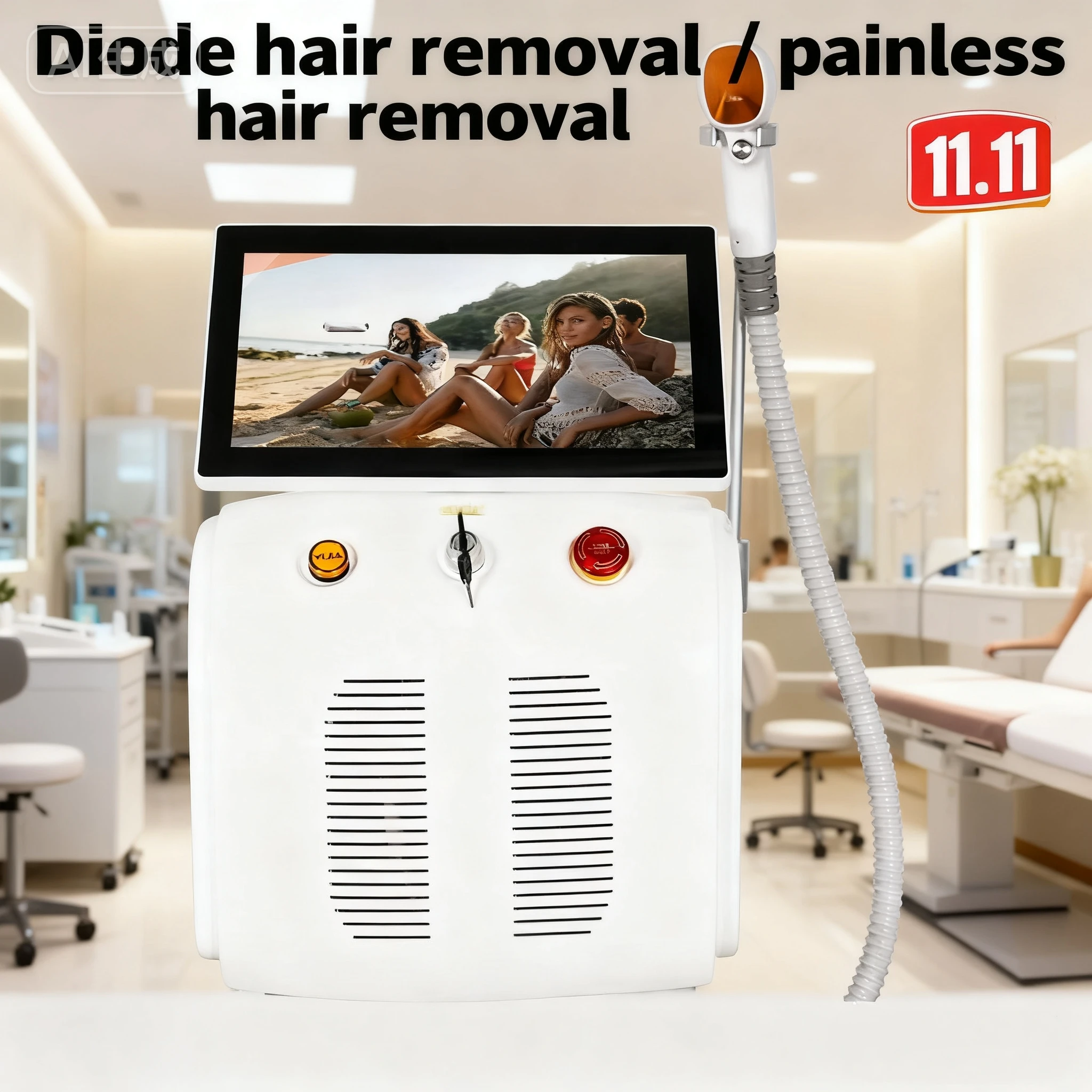 

Portable Diode Laser Hair Removal Machine 808 755 1064nm Ice Titanium Professional Permanent Hair Removal Machine For Salon
