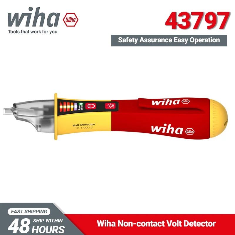 Wiha 43797 Single Pole Non-contact Volt Detector with Two AAA Batteries Test Range 12–1000 V AC