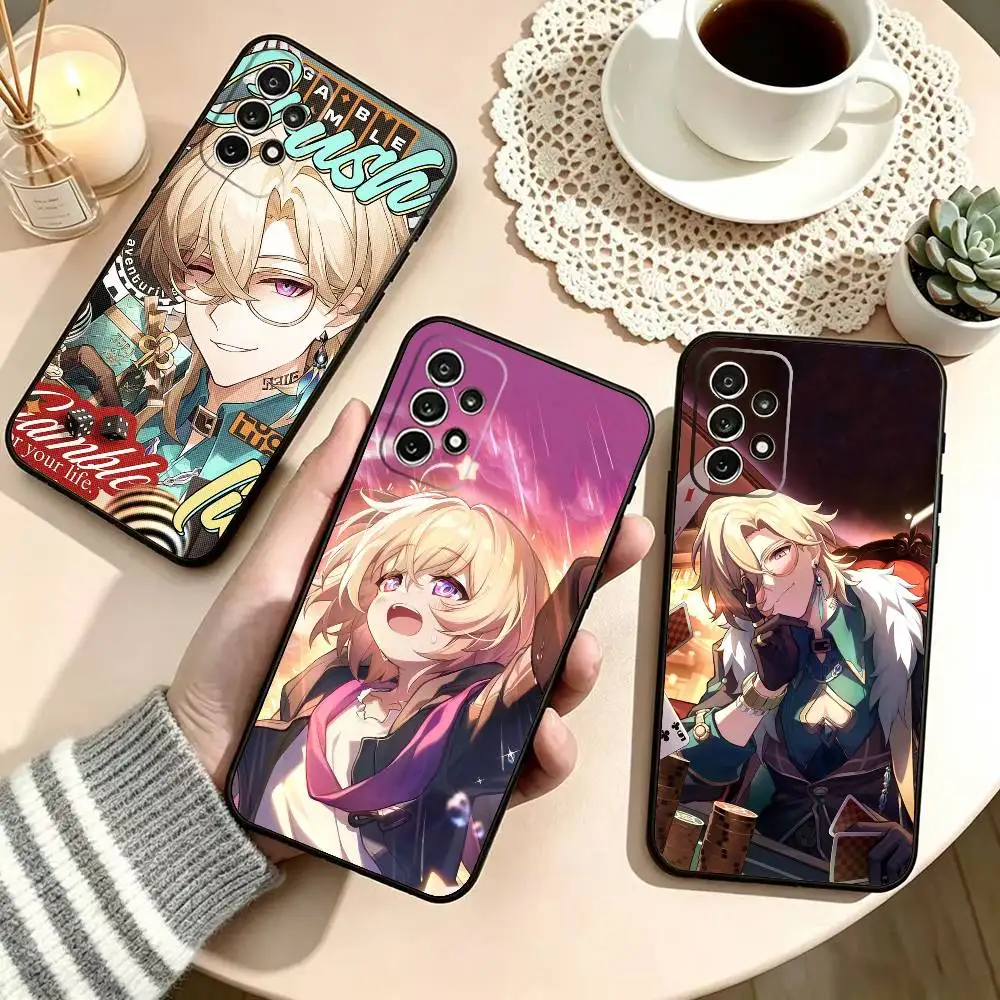 Aventurine Kakavasha HSR Phone Case For Samsung S25,S24,S21,S22,S23,S30,Ultra,S20,Plus,Fe,Lite,Note,10,Black Cover