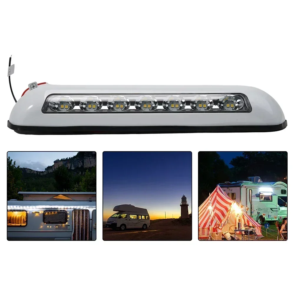 12V 8W RV LED Awning Porch Light Waterproof Van Trailer Exterior Lamp Plug And Play Indoor Lighting Lamps Bulbs 268*39MM