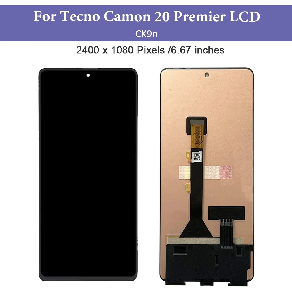 AMOLED 6.67''For Tecno Camon 20 Premier CK9n LCD Display Touch Panel Digitizer Replace For Infinix Tecno Camon 20 Premier 5G lcd