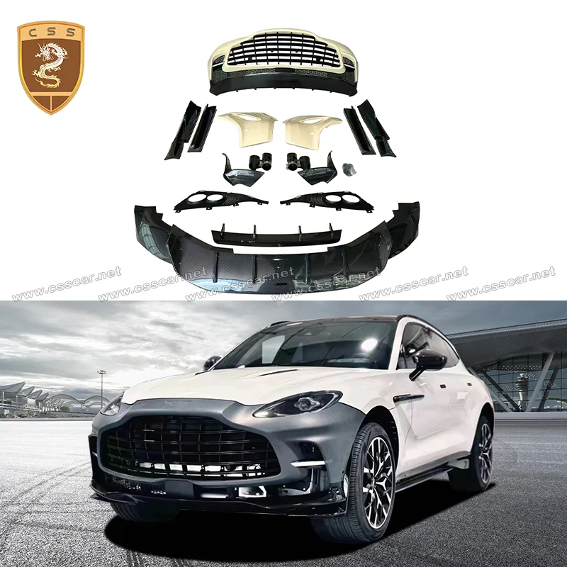 For Aston Martin DBX 707 Carbon Fiber Car Bodykits Daytime Running Light Wrap Angle Front Rrar Bumper Trunk Lip Spoiler Wing