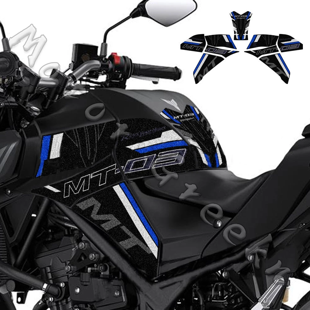 For MT03 Anti Slip knee grip pad Fuel Tank Stickers Gas Cap Oil Protect Pad Frosted Decals Kit Accessories Waterproof