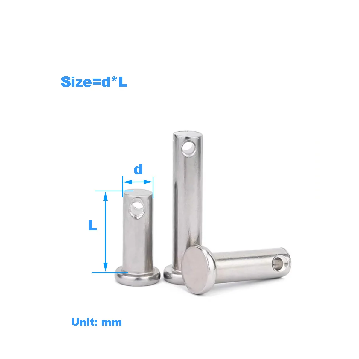 

304 Stainless Steel Pin Shaft / Flat Head With Hole Pin / Cylindrical Positioning Pin M3M4M5M6M8-M20