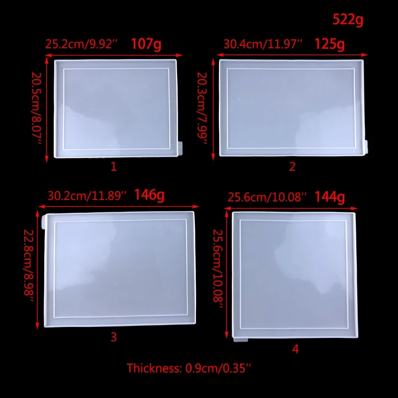 Stampo epossidico per cornice per foto rettangolo quadrato geometrico per stampo in silicone per stampi decorativi per gioielli