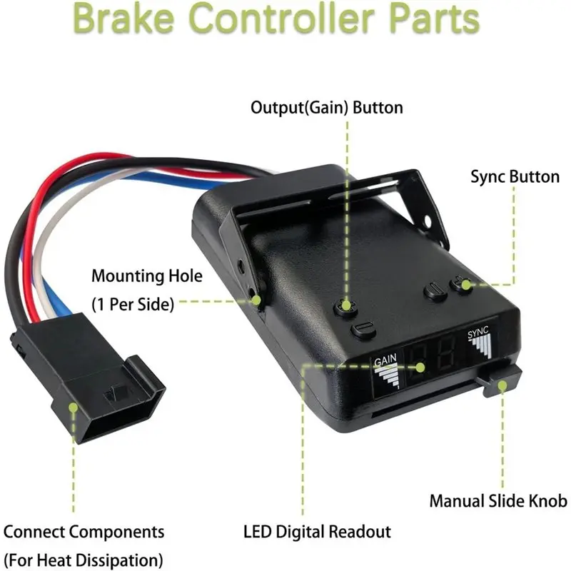 For 1 To 4 Axle Trailer Brake Controller 8507111 Digital Electric With LED Display Time-Delay Functionality