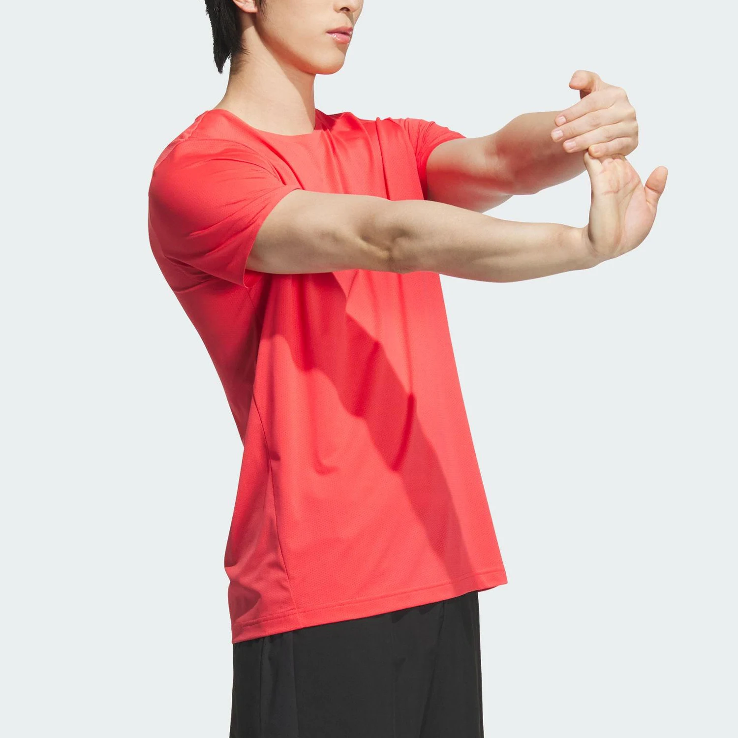 Adidas genuine men's reflective running sports breathable short sleeved shirt JY7011