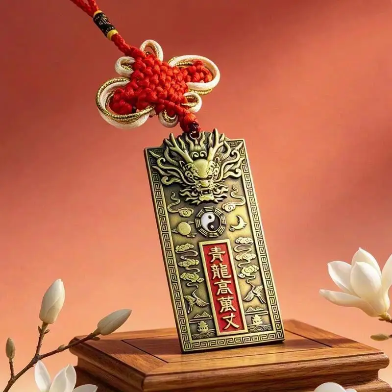Vintage Chinesisches Drachen-Schnitzdekor-Set Ouyue Qinglong Metall-Ornament für Schreibtisch, Regal und Kunstsammlung – Detail 9