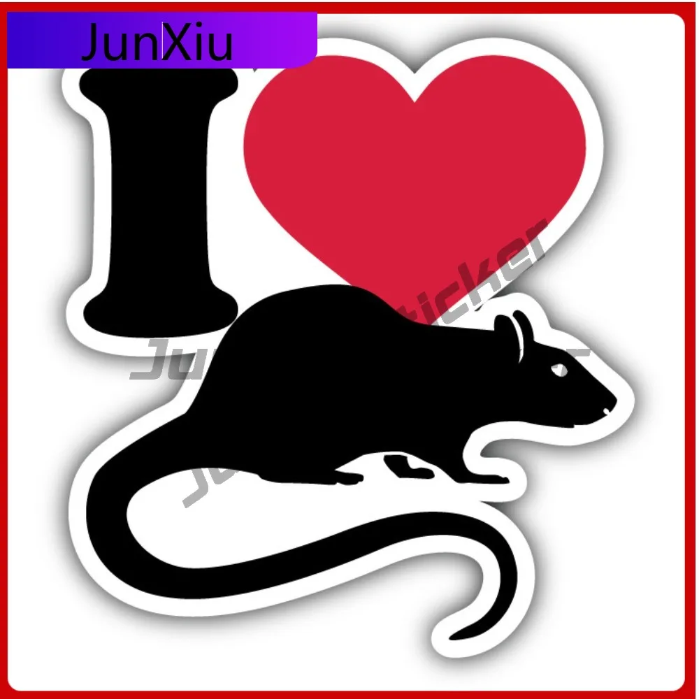 

I Love Rats Eye Catching Premium Scratch Resistant Creative Bumper Decal Sticker Waterproof Vinyl Car Laptop Window Auto