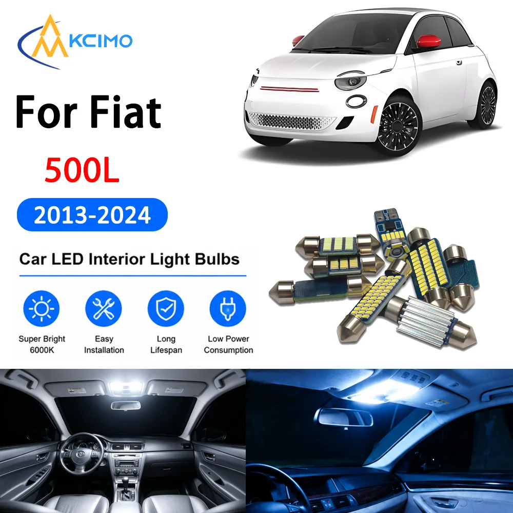Complete LED Interior Dome Light Kit For Fiat 500L 2013-2024 Door Courtesy Bulb Canbus Safer Bright Reading Error Free Lamps
