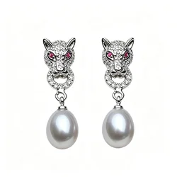 Genuine Natural Freshwater Pearl Earrings Woman,Gorgeous 925 Silver Grey Pearl Earring Wife Brithday Gift White Pink Wedding