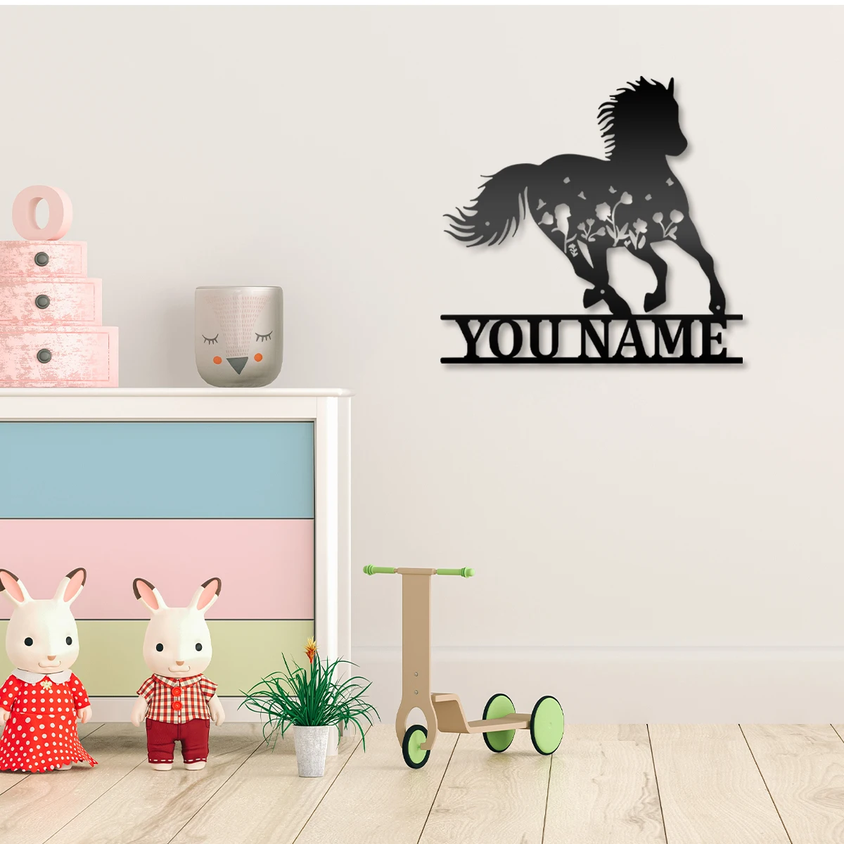 

1pc Fine horse gallop creative Personalized name Iron Wall Signs Iron Wall Plaque For Home Decor Living Room Bedroom