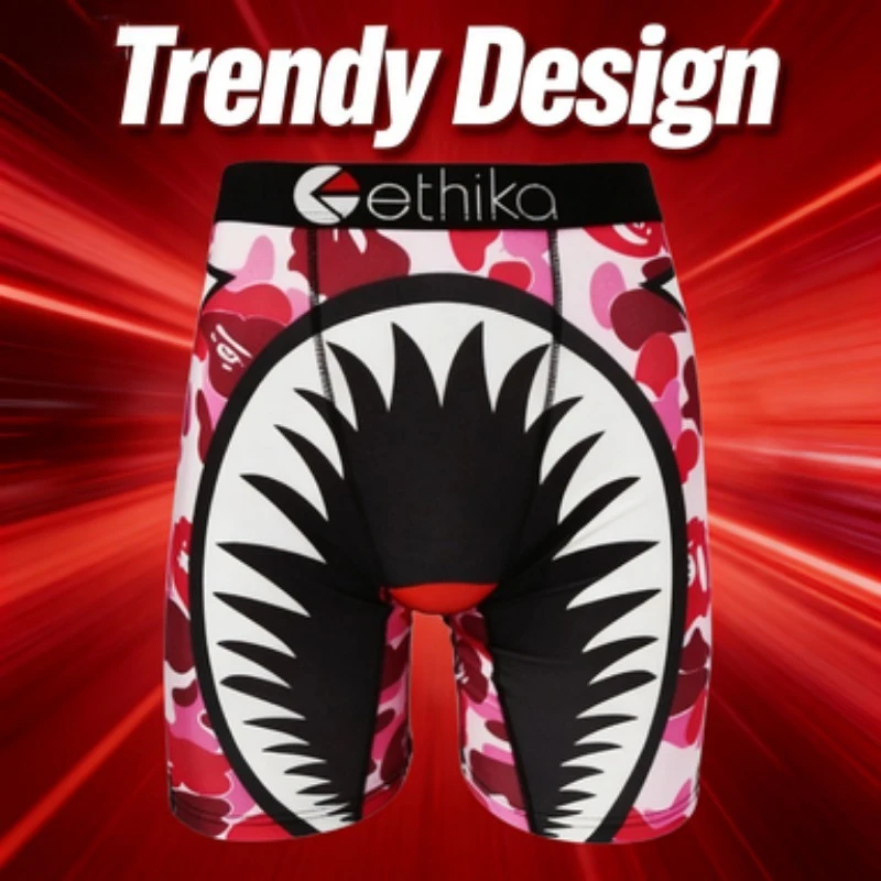 

Fashion Trend Printed Boxers Men's Boxers Beach Pants Versatile Men's European Underwear Multiple Colors Available