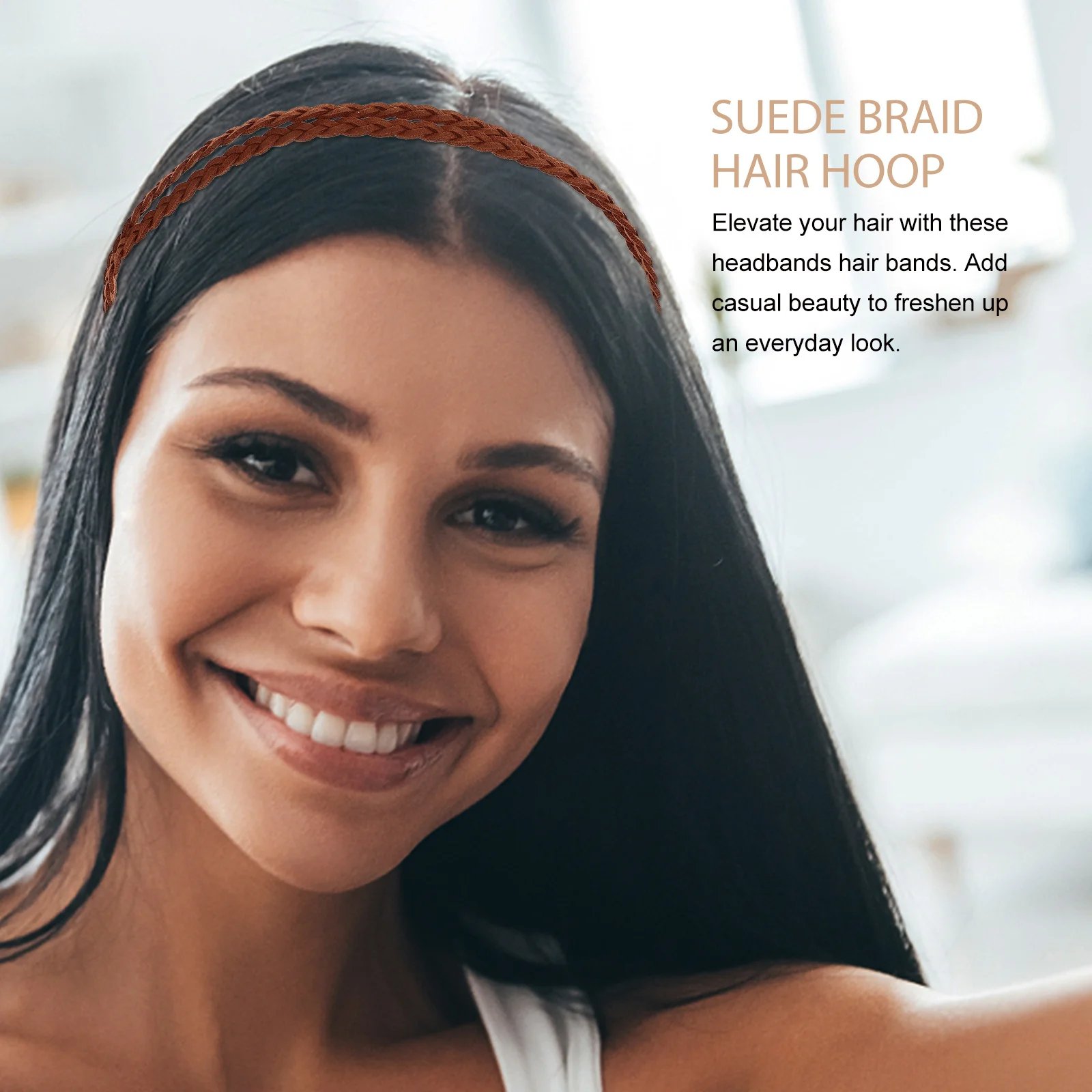 

Double Layer Braided Hairband Candy Color Stylish Adjustable Headband for Prom Dance Recital Office Casual Events