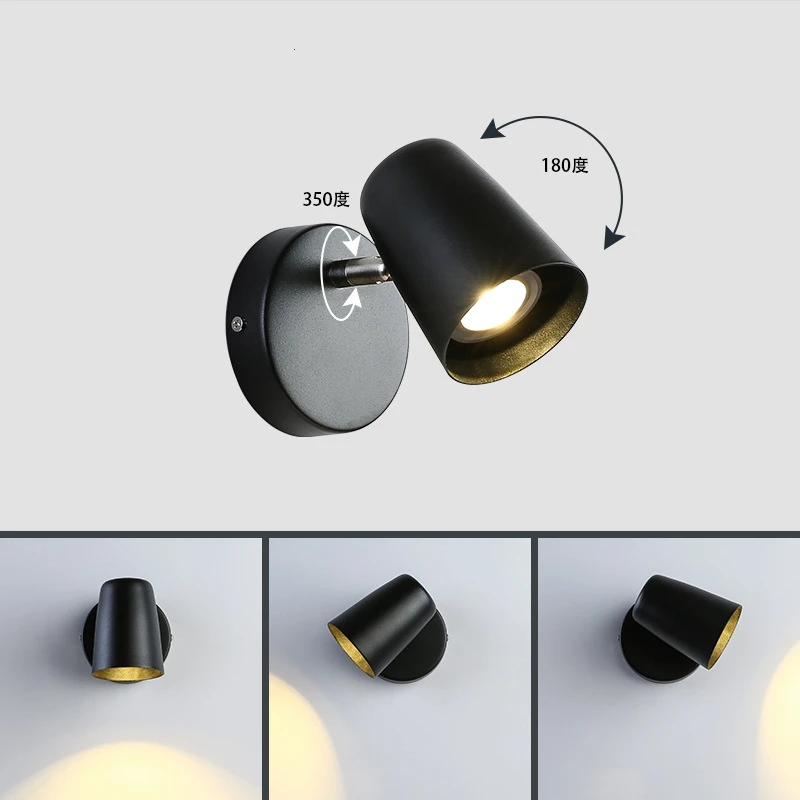 Room Decoration Led Wall Lights Indoor Bedroom Lamp Picture Light Reading Modern Minimalist Creative Hotel Retro Wall Light view 4