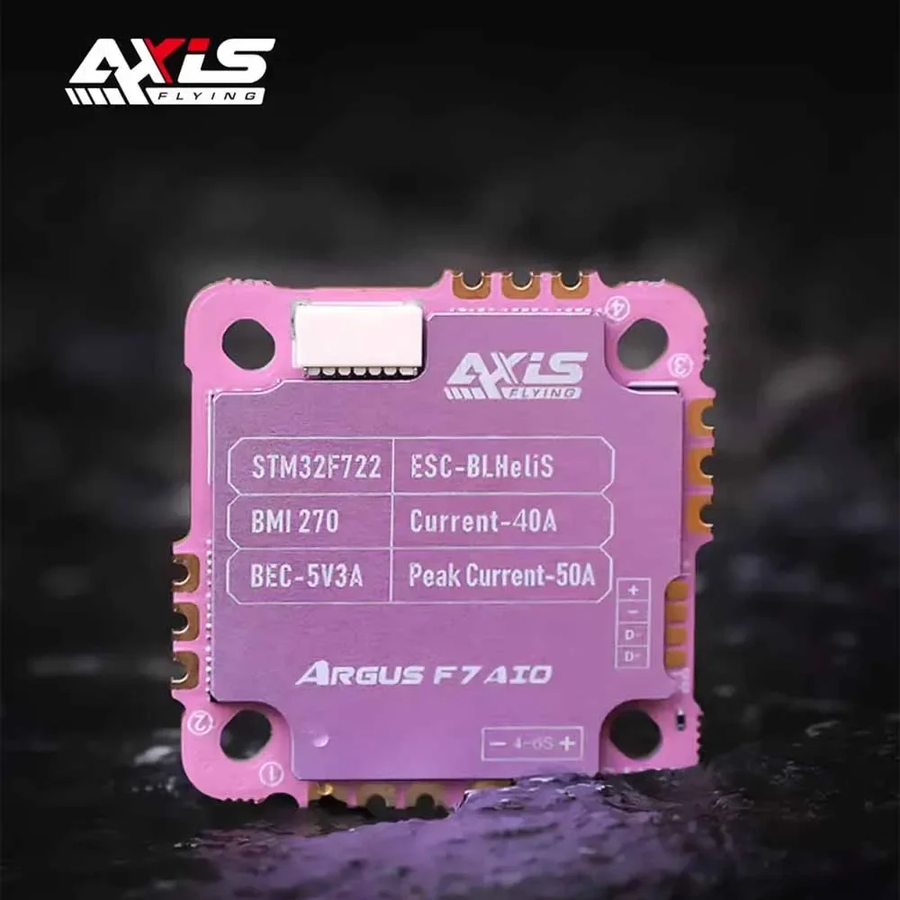 

Axisflying ARGUS F7 AIO 40A (F722 Flight Controller+40A 4in1 ESC 3~6S Lipo ICM42688P for RC Cinewhoops Freestyle Drones Parts