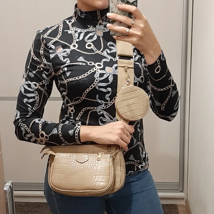 

Fashion alligator women messenger bag designer wide strap shoulder bag luxury chain crossbody bag pu leather ladies 3 bags set