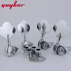 GUYKER Open Frame Electric Bass Tuners Machine Heads Gear ratio 1:20 Tuning Keys Chrome