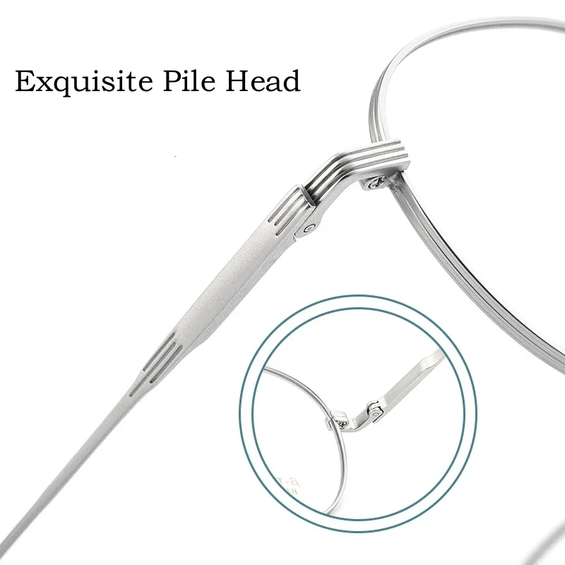 نظارات OLLYMURS الجديدة خفيفة للغاية وعالية الجودة من التيتانيوم النقي للرجال بإطار نظارات طبية بصرية مزخرفة دائرية للنساء