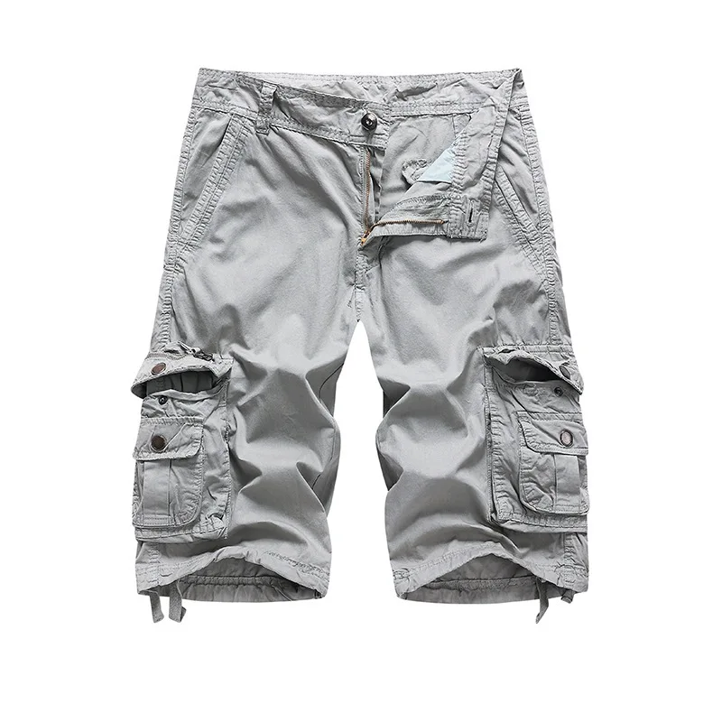 Fashion Five-point Overalls Men's Large-size Multi-pocket 8-color Military Pants 5-point Medium Pants